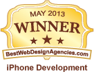 Awarded Top 6th Rank in iPhone Development by BestWebDesignAgencies.com